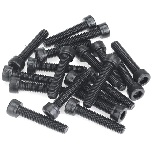 25 Pieces M6 x 30mm Socket Head Cap Screws, Thread Pitch 1.0mm, Sutemribor M6 Black Screws, 12.9 Grade Alloy Steel, Black Oxide Finish, Fully Threaded - size: M6 x 30mm, style: Socket Head