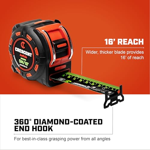 Crescent Lufkin 16' SHOCKFORCE NITE EYE Magnetic Tape | LM1316B-02 - size: 16' Magnetic, style: SAE