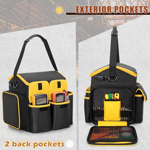Marscamd Heavy Duty Tool Bag with a Detachable Divider & Multiple Pockets
