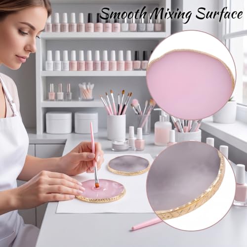 Resin Nail Art Palette 2Pcs, Gray Pink Mixing Tray - color: Gray, Pink