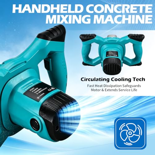 Electric Concrete Mixer 2100W with 6 Adjustable Speed Handheld
