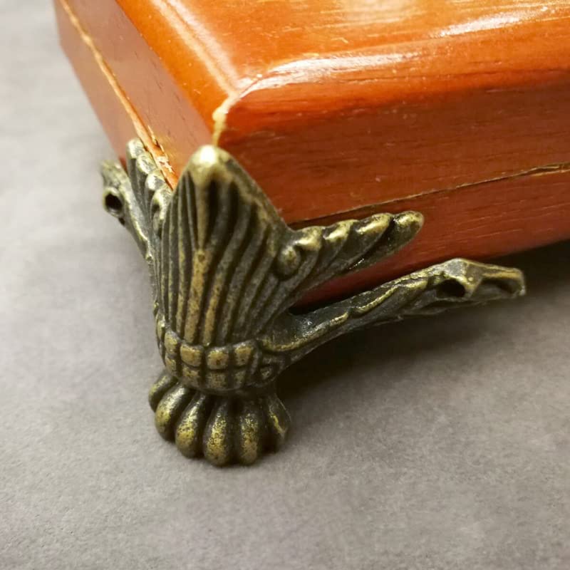 24 PCS Antique Brass Box Legs Feet for Wood Jewelry Treasure Storage Chest - color: Bronze