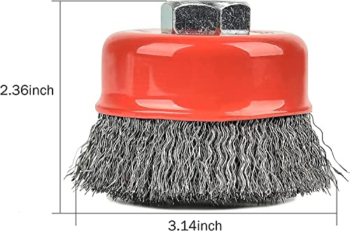 AAIN 3 Inch Wire Wheels for 4 1/2 Angle Grinder, 10 Pack Wire Cup Brush - size: 10 pack, style: 3 Inch Crimped Wire Brush