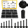 458Pcs #8#10 Black Self Tapping Screws for Metal, Hex Washer Head Self Drilling Screws Assortment Kit, 410 Stainless Steel Sheet Metal Screw, Length 1/2'' 5/8'' 3/4'' 1'' 1-1/4'' - size: 458pcs #8#10 Black