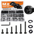1000PCS M2 Socket Head Cap Screw Assortment Kit, 4-16mm - size: M2