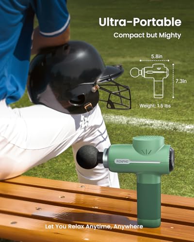 RENPHO Active Massage Gun, Deep Tissue Percussion Back Massager - color: Gentle-green