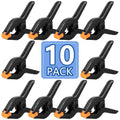 10 Pack 6 inch Plastic Spring Clamps, Black Heavy Duty Clips - size: 6in-10P