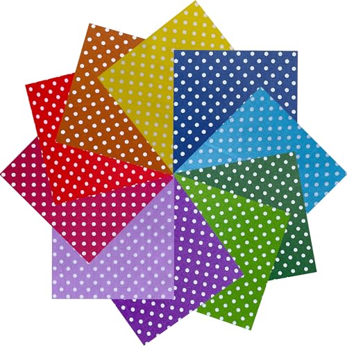 5"x 5" 50pcs Cotton Fabric Squares for Sewing Quilting Supplies-Polka Dot - color: Polka Dot, size: 50 PCS 5"x5"