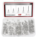 DYWISHKEY 246 Pieces Wood Screws Set - #2 x 1/4" 3/8" 1/2" 5/8" 3/4" Assorted Sizes - Screw Assortment Kit - size: #2