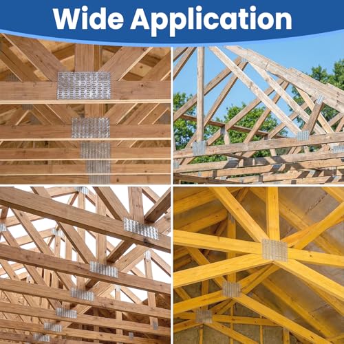 30 Pack Truss Plates, 4" x 8" Pronged Truss Mending Plate with Nail Teeth, Galvanized Steel Repair Tie Plate Bracket for Roofting Truss Wood Timber Connector - size: 4" x 8"