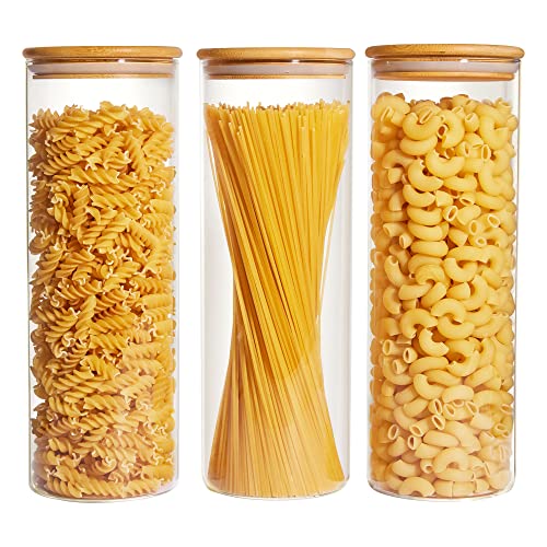 Vtopmart 70oz Glass Food Storage Jars with Airtight Bamboo Lids, 3 Pack - size: 3 Pack (70 oz)