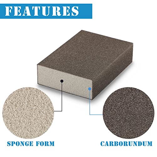 8Pcs 180 Grit Sanding Blocks, Jamiikury Fine Sanding Sponge Washable and Reusable, Wet Dry Sandpaper Sponge for Wood Metal FurniturePaint and Drywall - size: 180 Grits