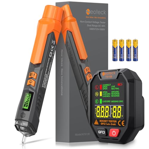 Neoteck 12V-1000V/48V-1000V Voltage Detector Pen and Receptacle Tester