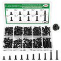 168 Pcs Black M4 Flat Head Machine Screws Kit for Switch Boxes | 10 Metric Sizes (M4 x 6mm to 30mm), Carbon Steel Black Screws for Wall Socket Outlets & Faceplates, Clear Label Storage Box - size: 168Pcs M4*6/8/10/12/14/16/18/20/25/30mm-Flat