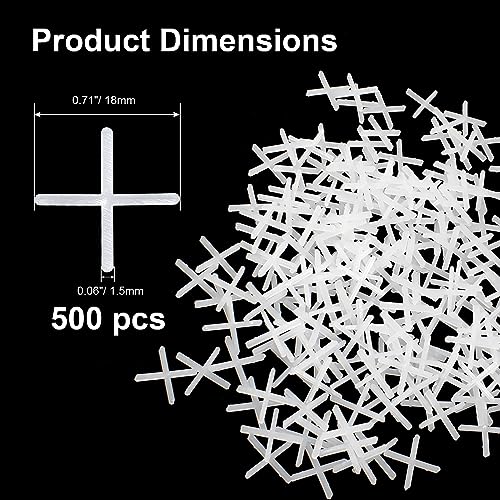 1/16" Wide Tile Spacers, 500 Pcs