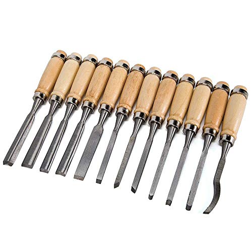 Professional Wood Carving Chisel Set - 12 Piece Sharp Woodworking Tools w/Carrying Case - Great for Beginners