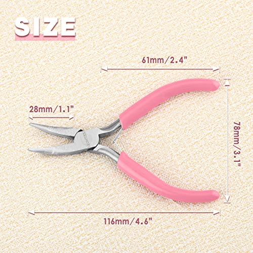 5-Inch Bent Chain Nose Pliers for Jewelry Making - Mini Bent Nose Pliers with Smooth Jaws, Ideal for Creating Bracelets, Earrings and Necklaces - style: Bent Nose Plier