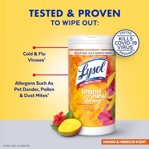 Lysol Disinfecting Wipes, Multi-Surface, Lavender + Mango, 80 ct. (4 Pack)