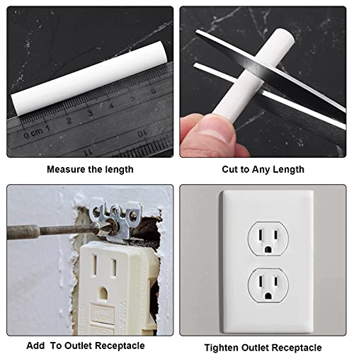 Zonon 150 Pcs Outlet Spacers Electrical Extender Kit Screw Spacers, White - color: White