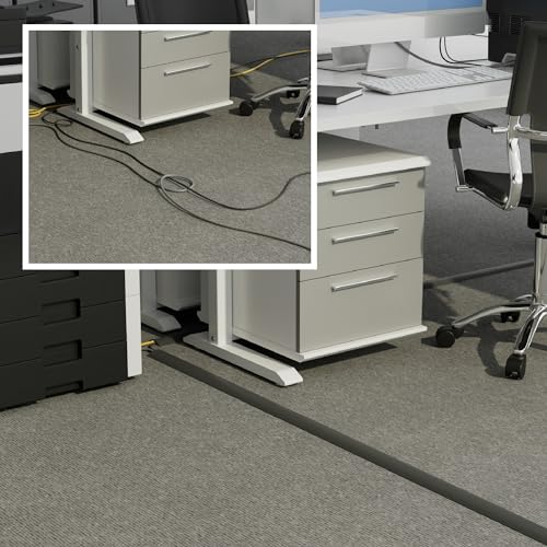 D-Line Cable Protector, 1/2 in H, 6 ft L, 2-3/8 in W, 1 Channel, PVC, Gray CC-4-1 Each - color: Gray, size: 6 Feet
