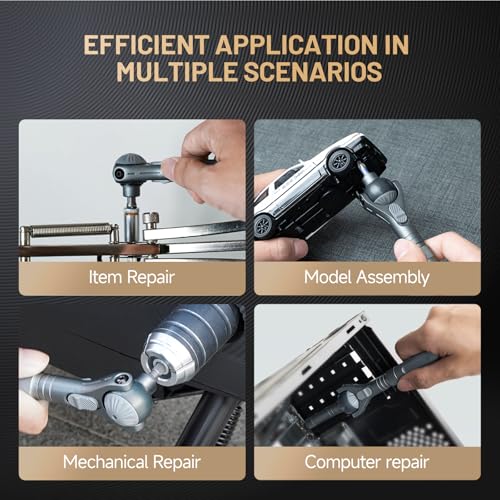 ATuMan 40 in 1 magnetic ratchet screwdriver set with Detachable Handle, 180° Ratchet Head, 45-Tooth Mechanism, Magnetic Tool Kit with Case for Computer, Electronics Repair, Ideal for Home, DIY - style: RS2- 40 in 1