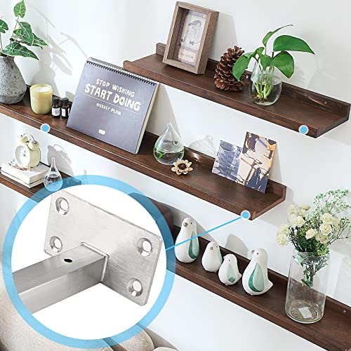 Luomorgo 10 Inch Floating Shelf Bracket, 4 Pcs, Silver Blind Shelf Support - size: 10 Inch-Silver