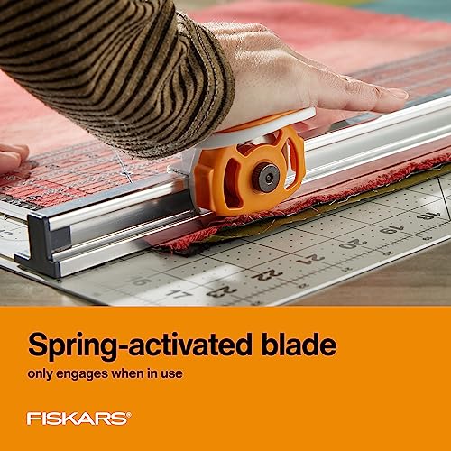 Fiskars 6" x 24" 2-in-1 Rotary Cutter for Fabric & Sewing Ruler - size: 24" x 6"
