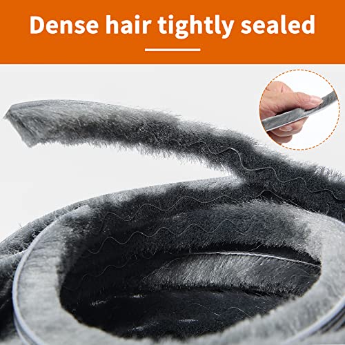 Weather Stripping Door Seal - 5m (16ft) Brush Weather Stripping,Card-Slot Seal Strip Pile Weatherstrip for Door Window (5mm x 8mm (Backing 0.197 x Brush 0.315 Inch), Gray) - size: 5 mm x 8 mm