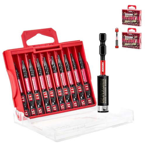 Geinxurn 20Pieces 2inches T7 Impact Tough Magnetic Screwdriver Bit Set, #7 Torx Head Power Bits, S2 Alloy Steel Star Bits with 1pc Bit Holder and Storage M-Box - color: 21 Pcs, size: T7 - 2 in