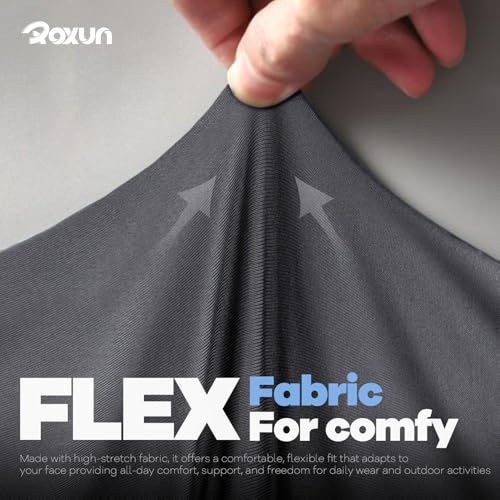 ROXUN Neck Gaiter, 4 Pack Summer Cooling Breathable Face Mask for Outdoors - color: Black+gray+blue+army Green