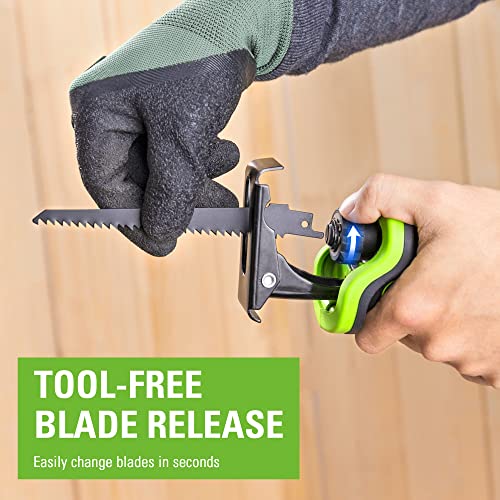 Greenworks 24V Brushless 1" Compact Reciprocating Saw (3,000 SPM), 2.0Ah Battery and Compact Charger Included - size: Brushless 1" Compact Recip Saw, style: 2.0Ah