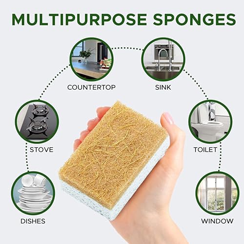 Coconut Fiber Sponges – Natural & Biodegradable. 100% Eco-Friendly