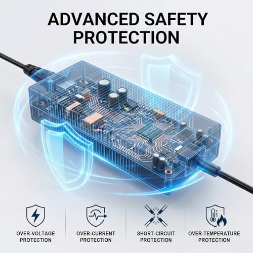 24V Lithium Battery Charger, 29.4V 2A Universal Power Adapter for 7S 24V Li-ion Battery with 5.5mm x 2.1mm DC Connector, Fast Power Supply for Massage Guns, Household Appliances, DIY Electronics