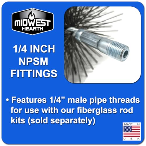 Midwest Hearth Wire Chimney Cleaning Brush (8-Inch Round) Made in USA - size: 8-Inch Round