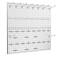 TORACK Metal Pegboard Wall Tool Organizer 24"x24", 70 PCS Tools Pegboard - color: Gray