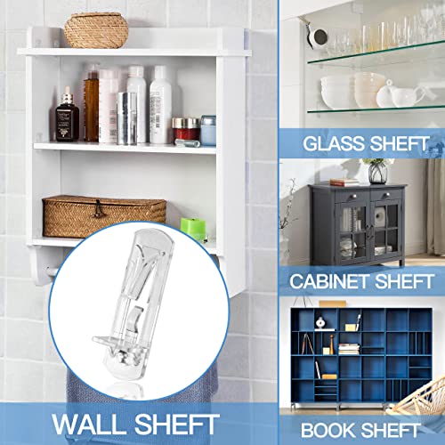 60pcs Locking Shelf Support Pegs, 7.9mm Shelf Pins Clear Shelf Clips Plastic Shelf Pegs for Shelves, 7.9mm Peg x 5/8" Thick Shelf - size: 7.9mm Pins, Fit 5/8" Thick Boards