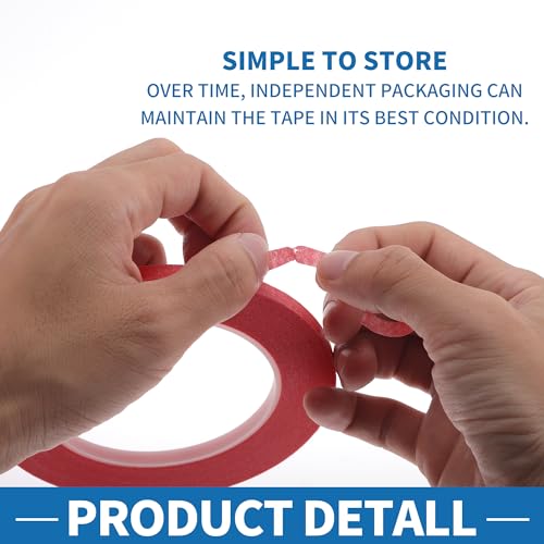 Painters Tape Easy Removal 0.2 Inches x 52.5 Yards Masking Master Tape Red - color: Red, size: 0.2 Inches x 52.5 Yards