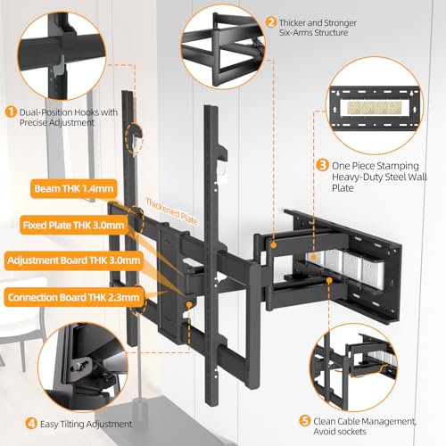 TV Wall Mount for 50-100 inch TVs, 200mm (7.87") Height Adjustable - size: 50-100 Inch