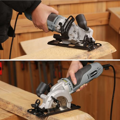 6-Amp Mini Circular Saw Corded Compact Saw, 2x 4‑1/2" Blades - style: Corded 6A