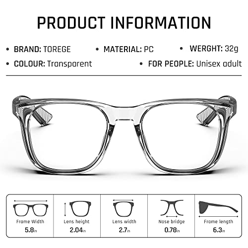 TOREGE Safety Glasses For Men,Clear Anti-Fog Anti-Blue Light Safety Goggles Scratch Resistant For Women Nurse - color: Transparent White&white