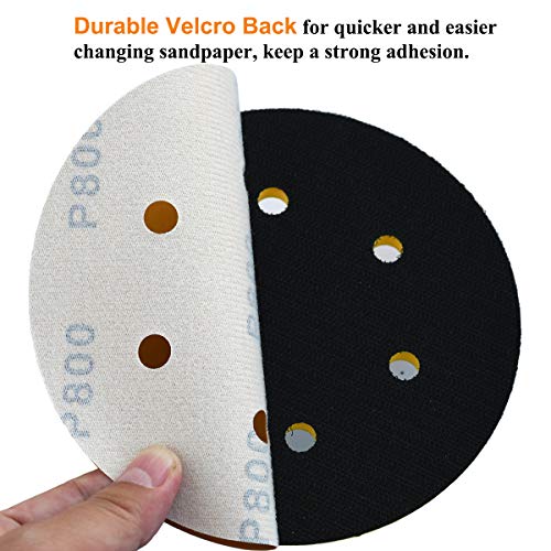 6-Inch 6-Hole Hook and Loop Gold Sanding Discs 800-Grit, 100-Pack - style: 800 Grit