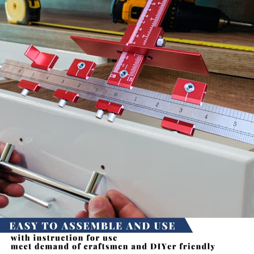 Cabinet Door Handle Jig for Hardware Mounting with Φ5mm& Φ4mm Drill Guide