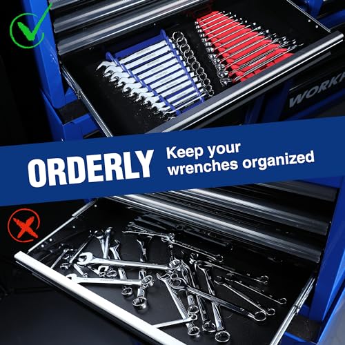 WORKPRO 4-Pack Magnetic Wrench Organizer, Holds 12 Wrenches Each - style: Magnetic Wrench Organizer(4PC)