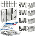 Flush Mount Brackets 6 Pairs Heavy Duty with Screws- 66lb Interlocking Hangers for Picture Frames, Headboard & Furniture, Stainless Steel Seamless Wall Mount Hardware (56x30mm) (Silver)