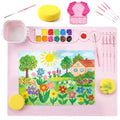 Zimuvora Silicone Painting Mat Set, Paint Mats for Kids with Foldable Silicone Cup, 4 Detail Paint Brushes, 2 Sponge Pads, Apron & Mixing Tool, Washable Art Table Mat (Pink) - color: Pink