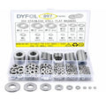 897 Pcs Stainless Steel Flat Washers for Screws, 304 Stainless Steel, Assorted Sizes (M2 M2.5 M3 M4 M5 M6 M8 M10 M12) for Industrial Use, Washers for Bolts (897, M2-12)