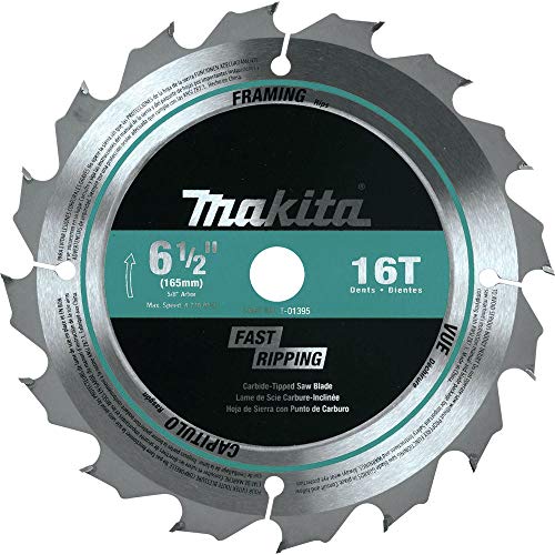 Makita T-01395 6-1/2" 16T Carbide-Tipped Circular Saw Blade, Framing - style: 16T