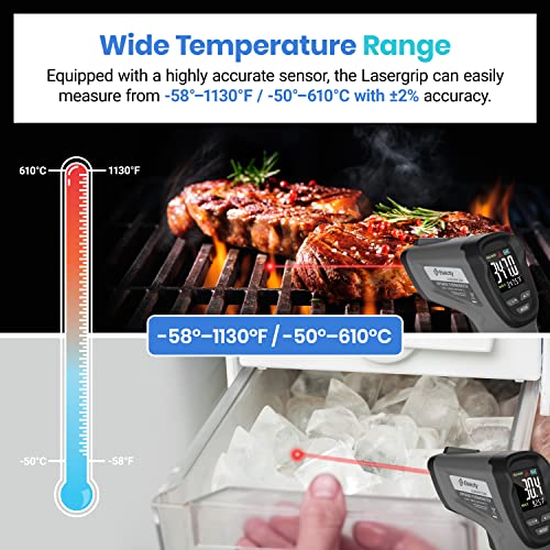 Etekcity Infrared Thermometer Laser Temperature Gun, Color Display - color: Gray, style: Classic