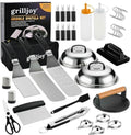 Grilljoy 38pcs Professional Griddle Accessories Kit for Blackstone, with Smash Burger Press, Extra Thick Griddle Spatula, Turner, Flipper - Flat Top Grill Accessories for Outdoor Grill