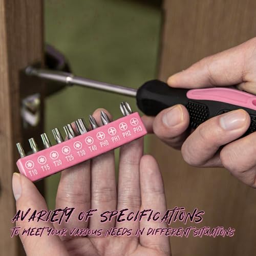 CARTMAN 39-Piece Household Tool Set, pink Hand Kit With Storage Case - color: pink